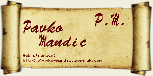 Pavko Mandić vizit kartica